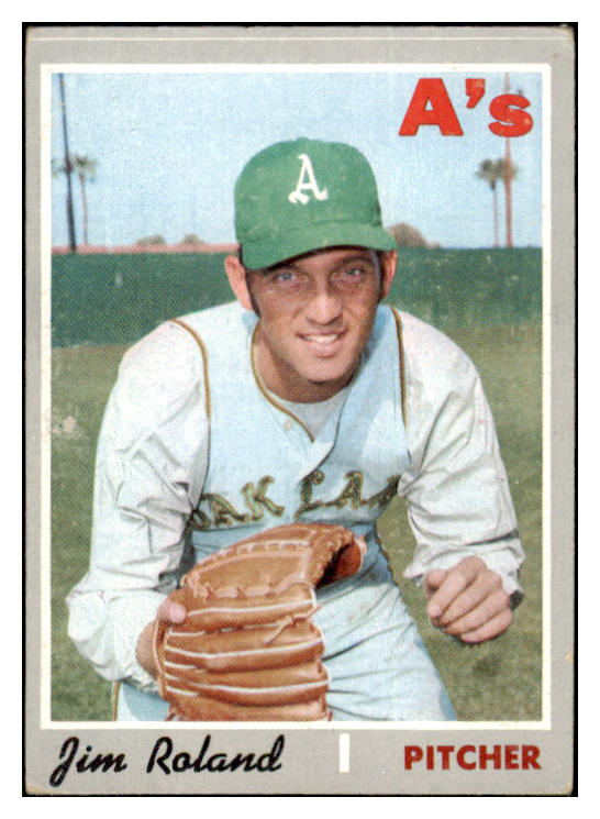 1970 Topps Baseball #719 Jim Roland A's EX 499456