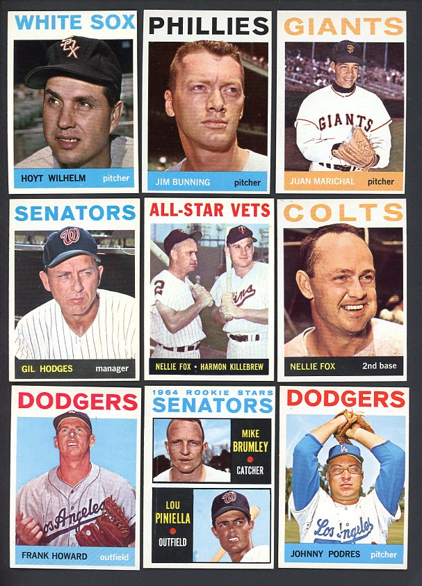 1964 Topps Set Lot 274 Diff EX-MT Marichal Bunning Fox 499666