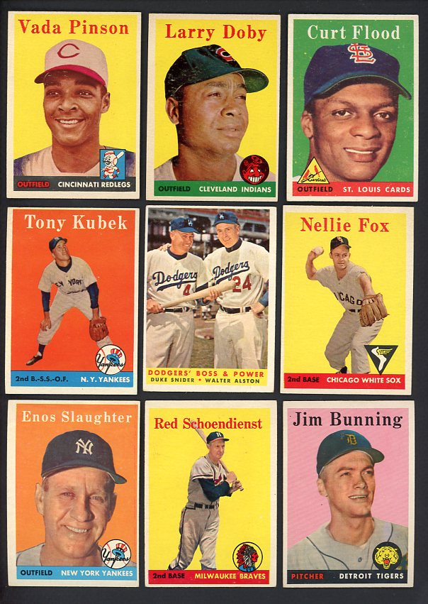 1958 Topps Set Lot 392 Diff EX-MT Snider Aparicio Bunning 499691