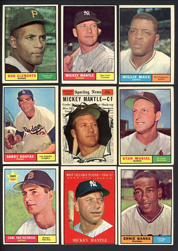 1961 Topps Baseball Near Set EX+/EX-MT Mantle Mays 499698