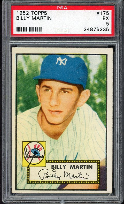 1952 Topps Baseball #175 Billy Martin Yankees PSA 5 EX 499734