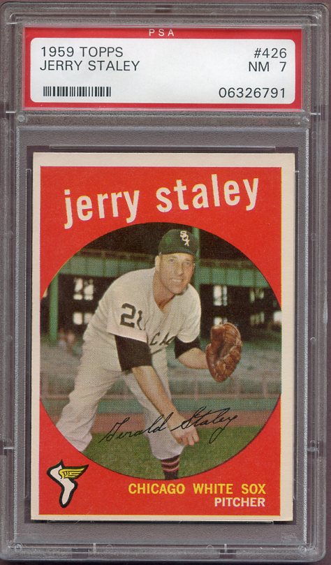 1959 Topps Baseball #426 Jerry Staley White Sox PSA 7 NM 499754