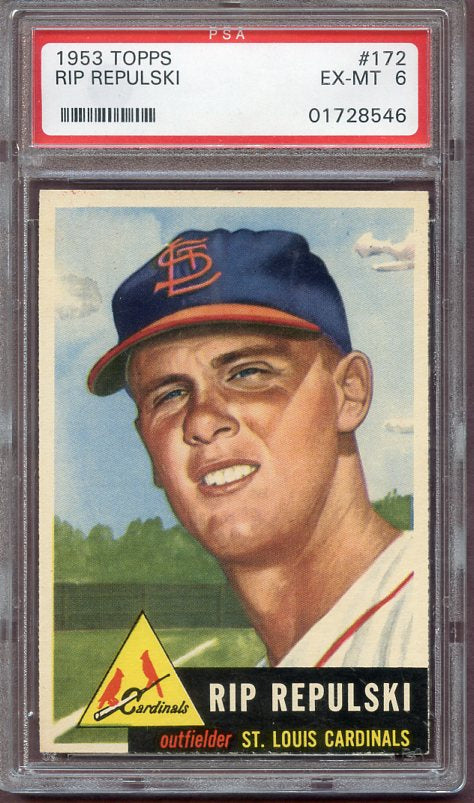 1953 Topps Baseball #172 Rip Repulski Cardinals PSA 6 EX-MT 499769