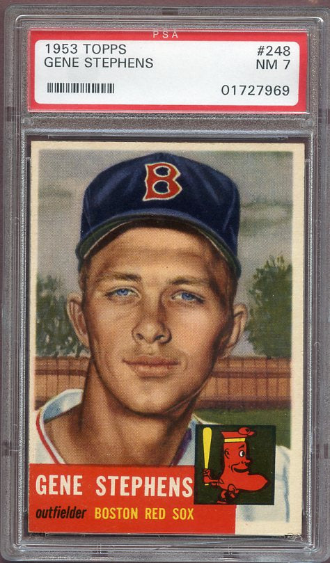1953 Topps Baseball #248 Gene Stephens Red Sox PSA 7 NM 499770