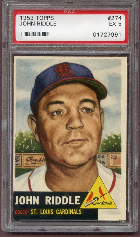 1953 Topps Baseball #274 John Riddle Cardinals PSA 5 EX 499779