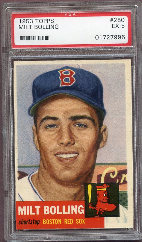 1953 Topps Baseball #280 Milt Bolling Red Sox PSA 5 EX 499786