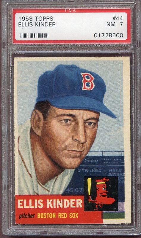 1953 Topps Baseball #044 Ellis Kinder Red Sox PSA 7 NM 499793