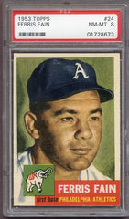 1953 Topps Baseball # 24 Ferris Fain A's PSA 8 NM/MT 499794