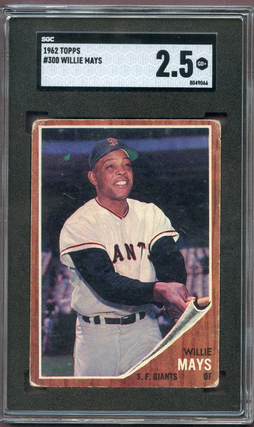 1962 Topps Baseball #300 Willie Mays Giants SGC 2.5 GD+ 499813