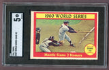1961 Topps Baseball #307 World Series Game 2 Mickey Mantle SGC 5 EX 499829