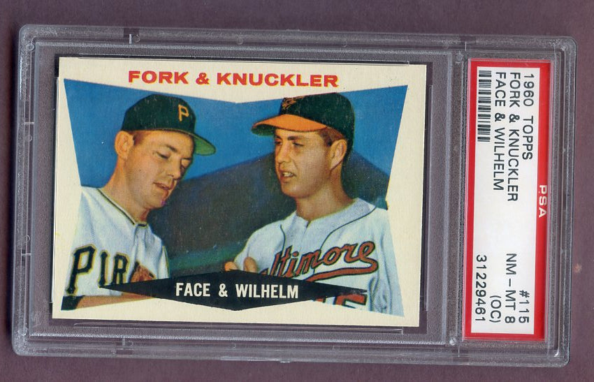 1960 Topps Baseball #115 Hoyt Wilhelm Roy Face PSA 8 NM/MT oc 499862