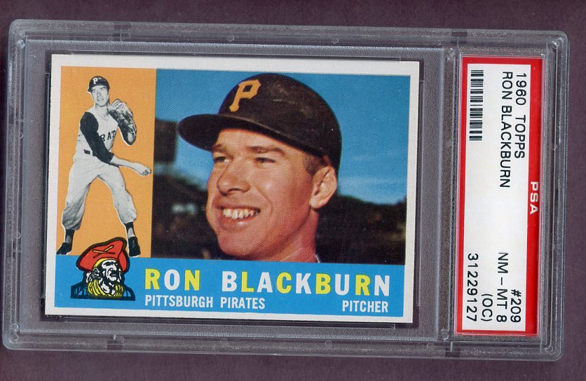 1960 Topps Baseball #209 Ron Blackburn Pirates PSA 8 NM/MT oc 499863