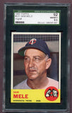 1963 Topps Baseball #531 Sam Mele Twins SGC 8.5 NM/MT+ 499869