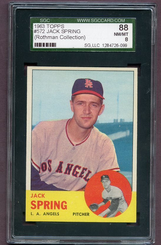 1963 Topps Baseball #572 Jack Spring Angels SGC 8 NM/MT 499872