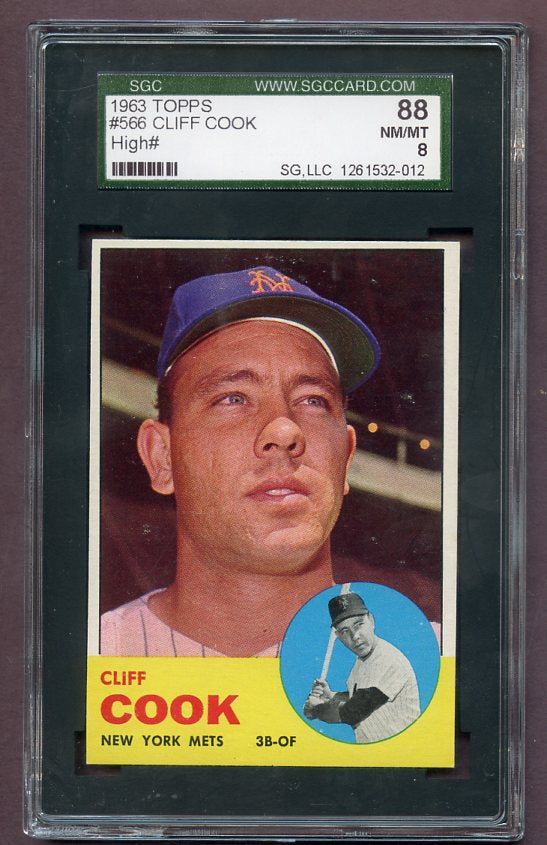 1963 Topps Baseball #566 Cliff Cook Mets SGC 8 NM/MT 499873