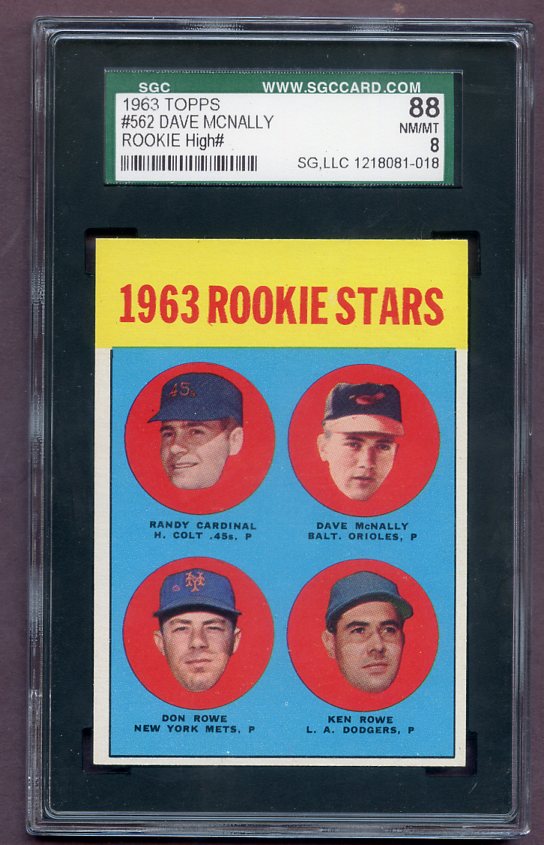 1963 Topps Baseball #562 Dave McNally Orioles SGC 8 NM/MT 499874