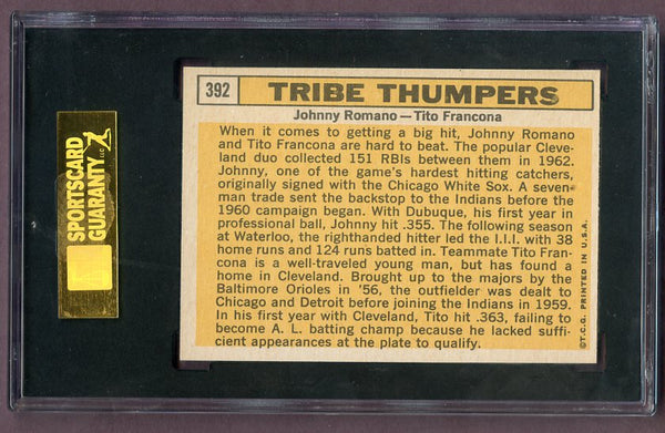 1963 Topps Baseball #392 Tito Francona Johnny Romano SGC 8 NM/MT 499884