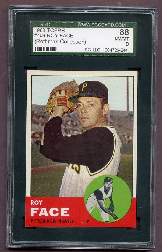 1963 Topps Baseball #409 Roy Face Pirates SGC 8 NM/MT 499890