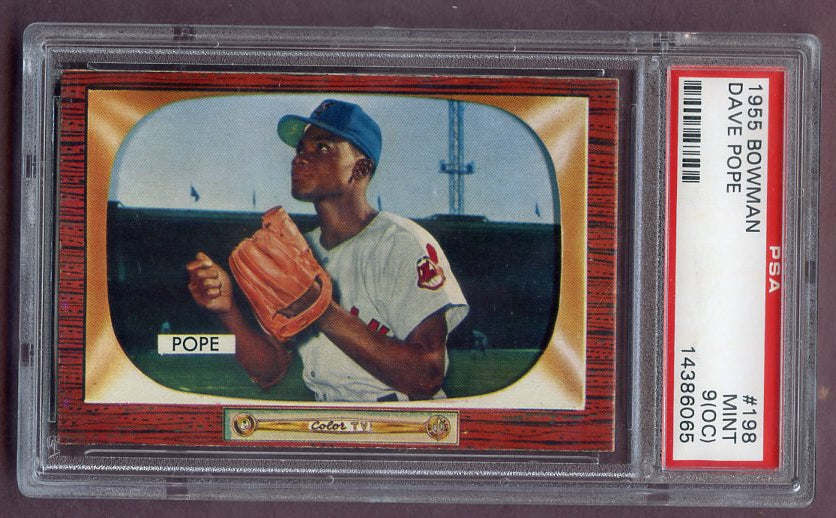 1955 Bowman Baseball #198 Dave Pope Indians PSA 9 MINT oc 499902