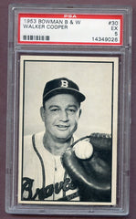 1953 Bowman B&W Baseball #030 Walker Cooper Braves PSA 5 EX 499905