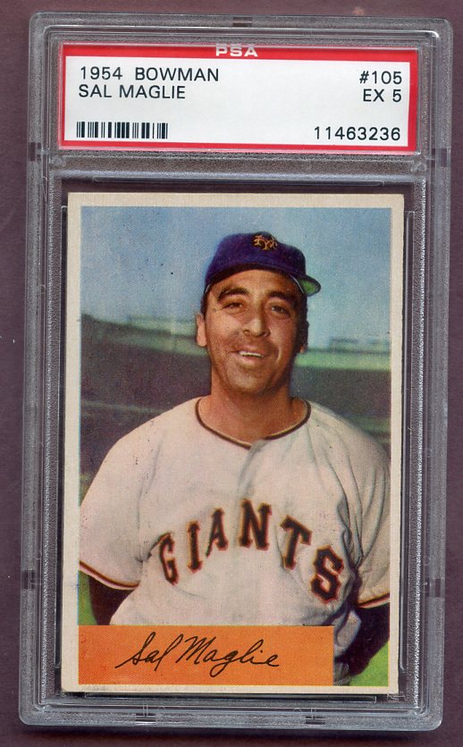 1954 Bowman Baseball #105 Sal Maglie Giants PSA 5 EX 499906