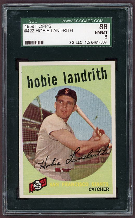 1959 Topps Baseball #422 Hobie Landrith Giants SGC 8 NM/MT 499913