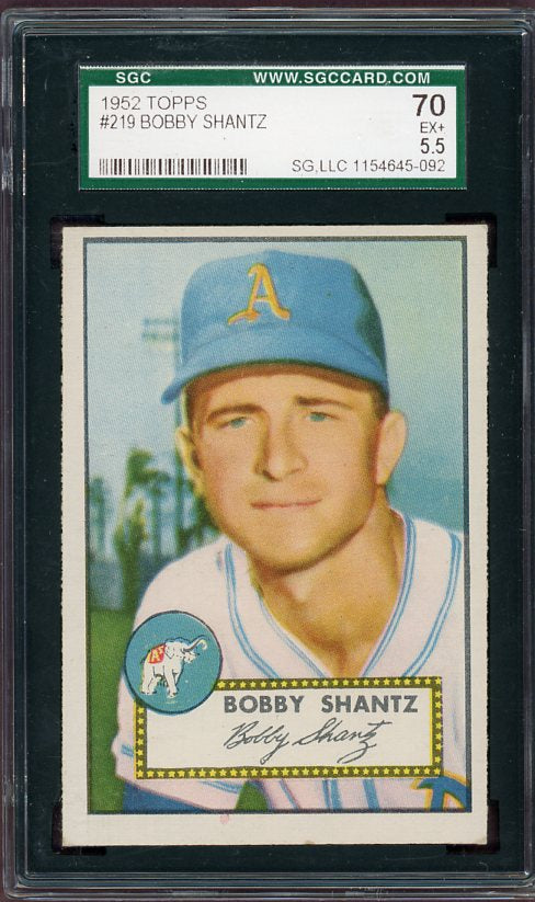 1952 Topps Baseball #219 Bobby Shantz A's SGC 5.5 EX+ 499948
