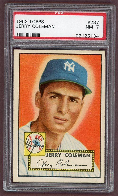1952 Topps Baseball #237 Jerry Coleman Yankees PSA 7 NM 499954