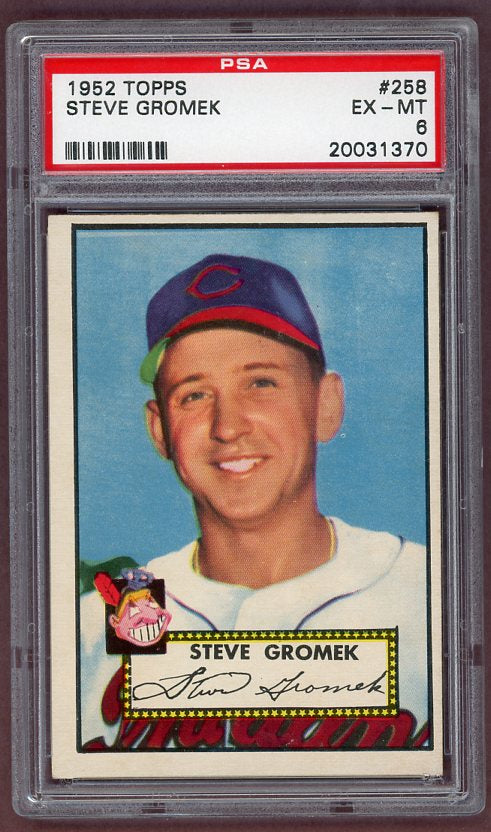 1952 Topps Baseball #258 Steve Gromek Indians PSA 6 EX-MT 499983