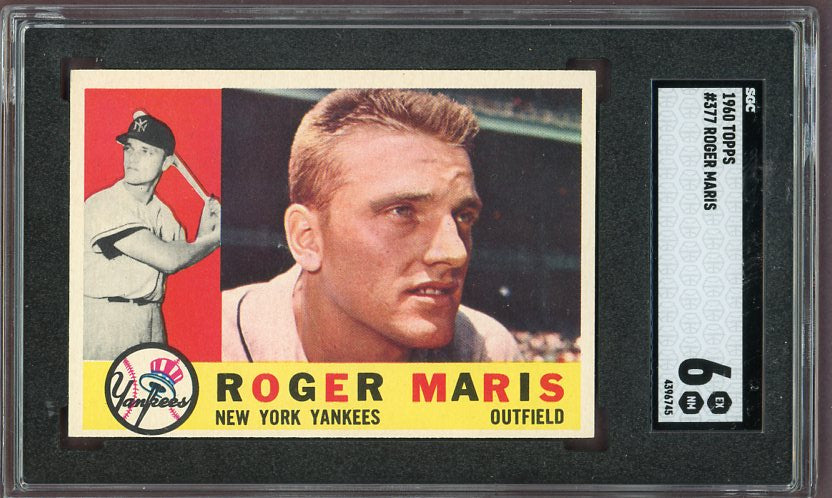 1960 Topps Baseball #377 Roger Maris Yankees SGC 6 EX-MT 499988