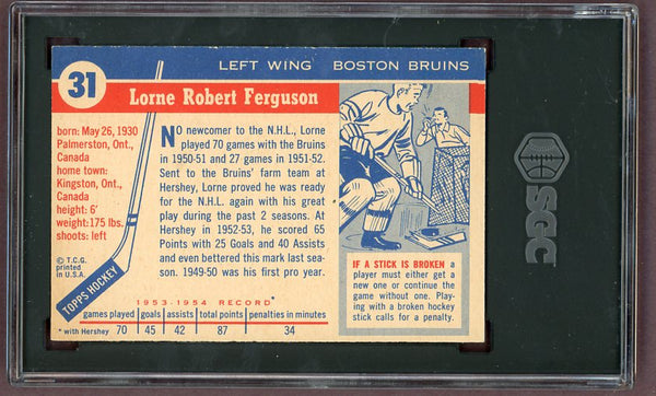 1954 Topps Hockey #031 Lorne Ferguson Bruins SGC 5 EX 499990