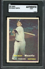 1957 Topps Baseball # 95 Mickey Mantle Yankees SGC Auth 500019