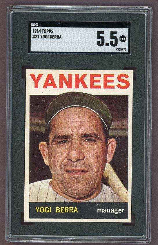 1964 Topps Baseball #021 Yogi Berra Yankees SGC 5.5 EX+ 500041