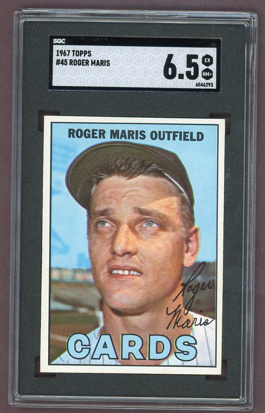1967 Topps Baseball #045 Roger Maris Cardinals SGC 6.5 EX-MT+ 500049