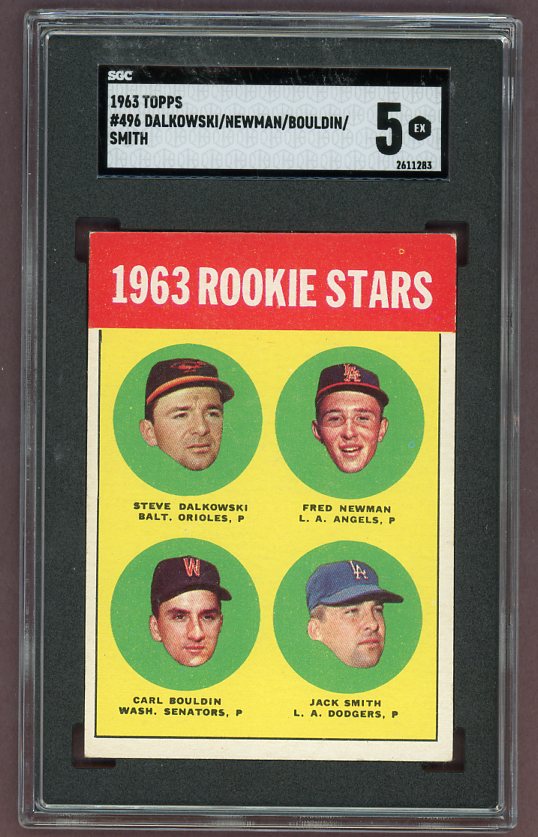 1963 Topps Baseball #496 Steve Dalkowski Orioles SGC 5 EX 500071