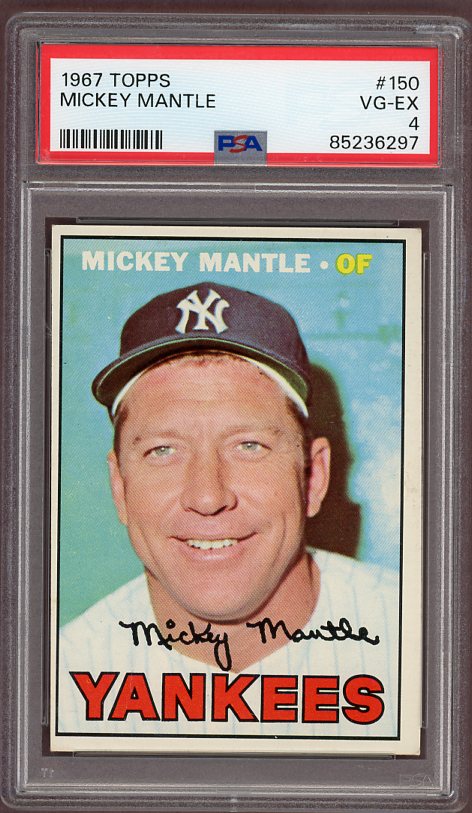 1967 Topps Baseball #150 Mickey Mantle Yankees PSA 4 VG-EX 500104