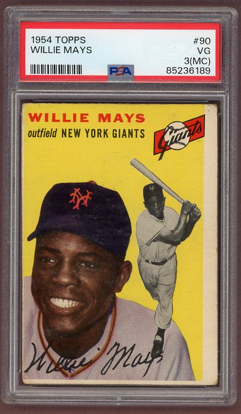 1954 Topps Baseball #090 Willie Mays Giants PSA 3 VG mc 500161