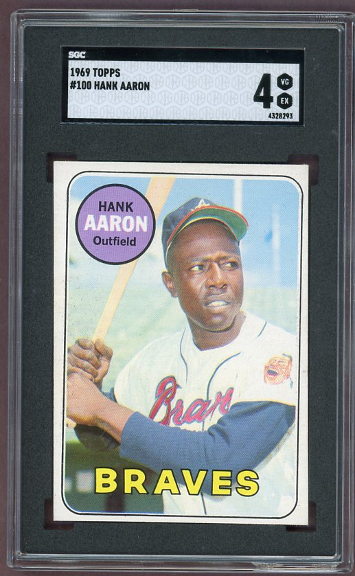 1969 Topps Baseball #100 Hank Aaron Braves SGC 4 VG-EX 500203