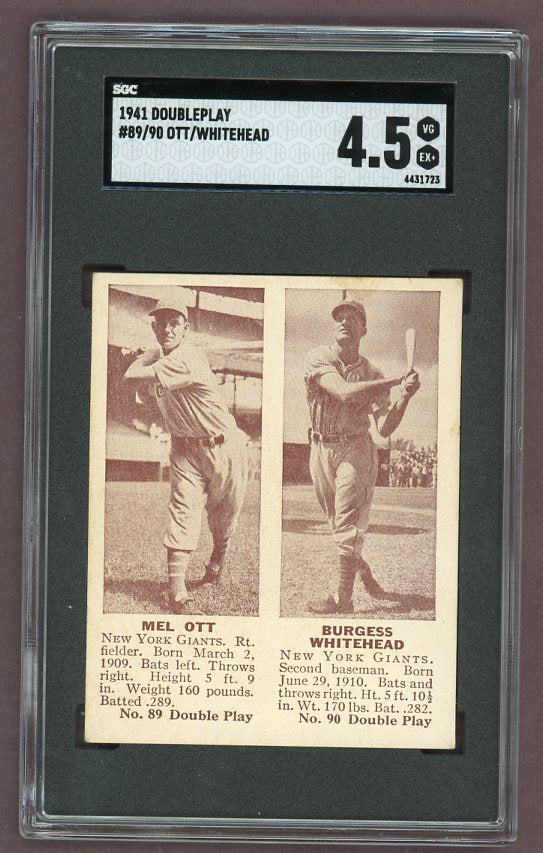 1941 Double Play #089/90 Mel Ott Giants SGC 4.5 VG-EX+ 500214