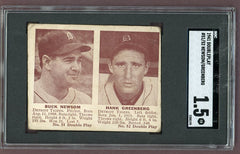 1941 Double Play #051/52 Hank Greenberg Tigers SGC 1.5 FR 500216