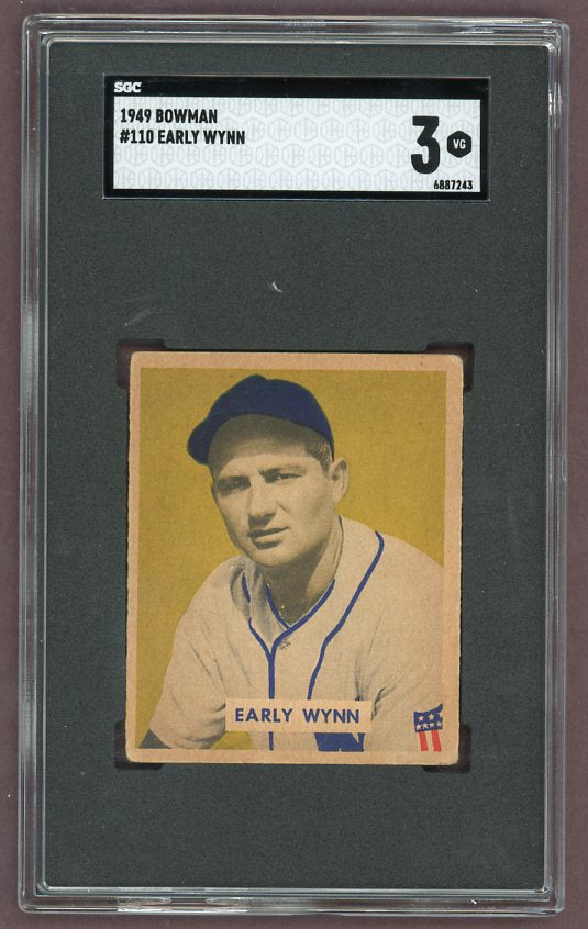 1949 Bowman Baseball #110 Early Wynn Indians SGC 3 VG 500230