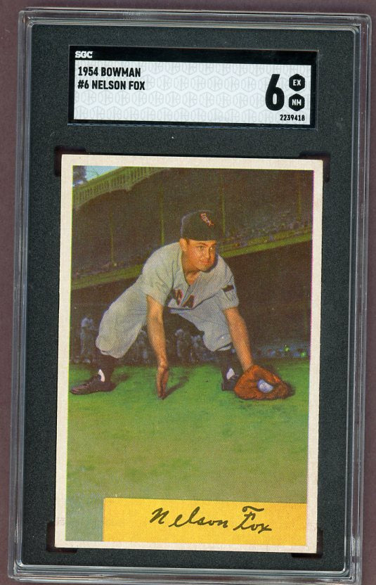 1954 Bowman Baseball #006 Nellie Fox White Sox SGC 6 EX-MT 500235