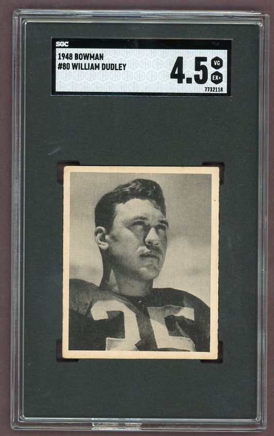 1948 Bowman Football #080 Bill Dudley Lions SGC 4.5 VG-EX+ 500238