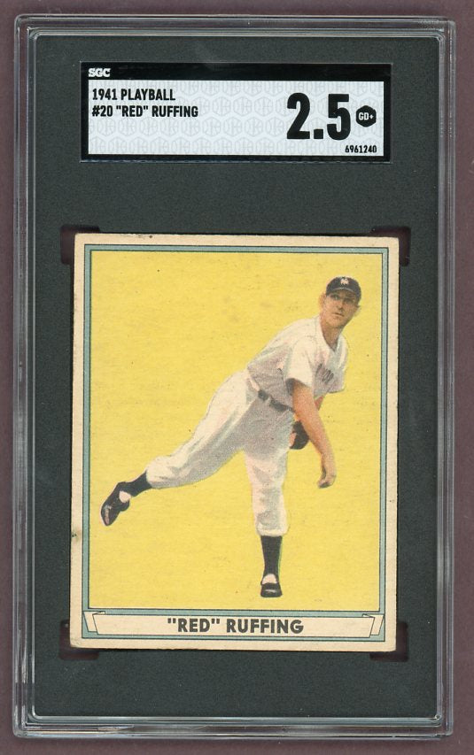 1941 Play Ball #020 Red Ruffing Yankees SGC 2.5 GD+ 500246