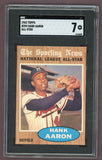 1962 Topps Baseball #394 Hank Aaron A.S. Braves SGC 7 NM 500257