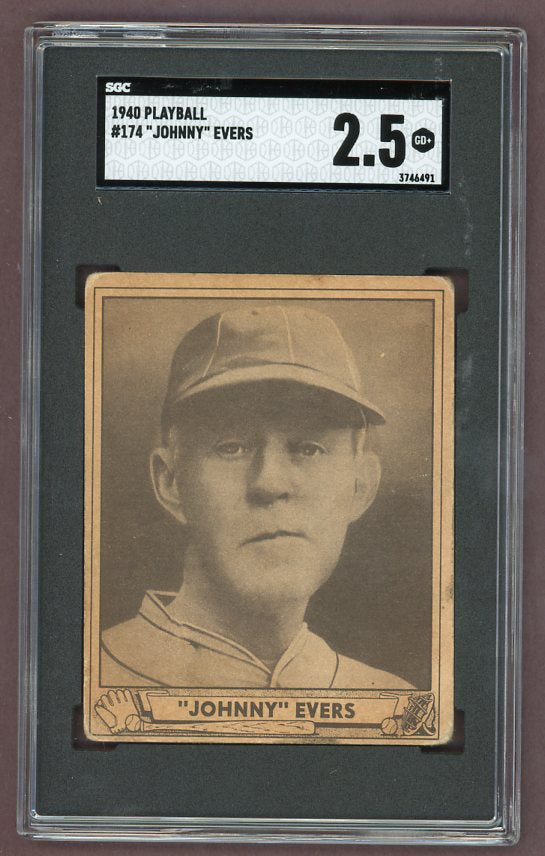 1940 Play Ball #174 Johnny Evers Cubs SGC 2.5 GD+ 500261