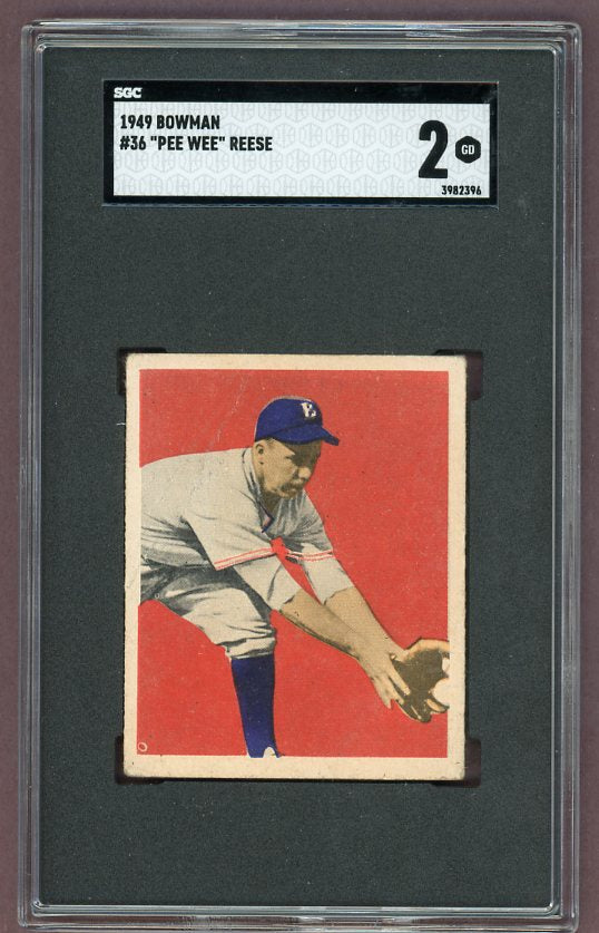 1949 Bowman Baseball #036 Pee Wee Reese Dodgers SGC 2 GD 500273