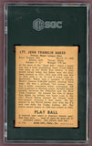 1940 Play Ball #177 Frank Baker A's SGC 2.5 GD+ 500276