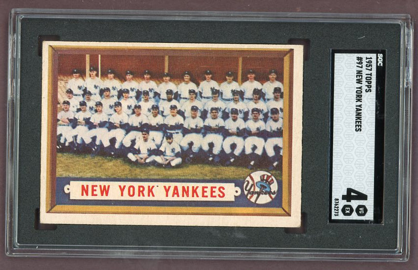 1957 Topps Baseball #097 New York Yankees Team SGC 4 VG-EX 500291