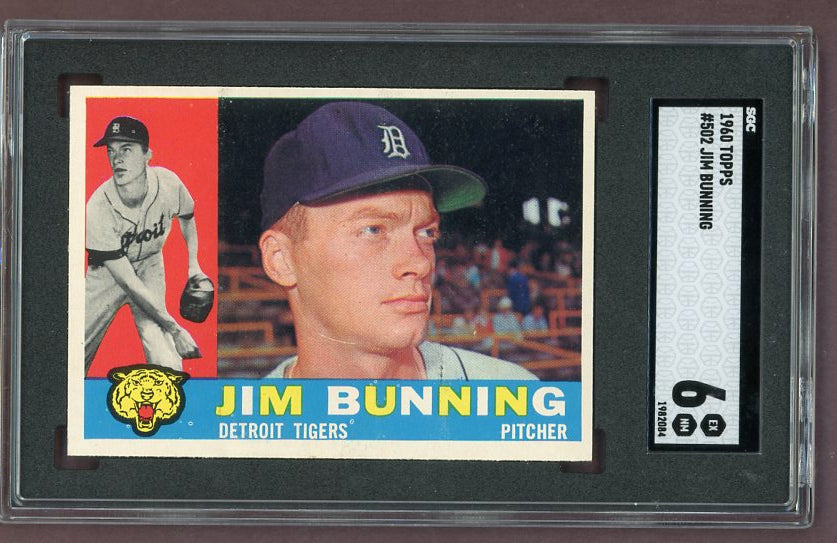 1960 Topps Baseball #502 Jim Bunning Tigers SGC 6 EX-MT 500297